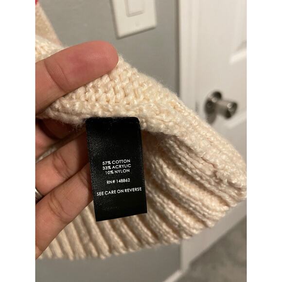 Torrid Womens Pullover Sweater 3X Cream Striped Chunky Knit Puff Sleeve Relaxed - Picture 3 of 7